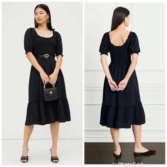 Hill House The Louisa Nap Dress in Wrinkle-Resistant Crepe Black - Picture 1 of 7